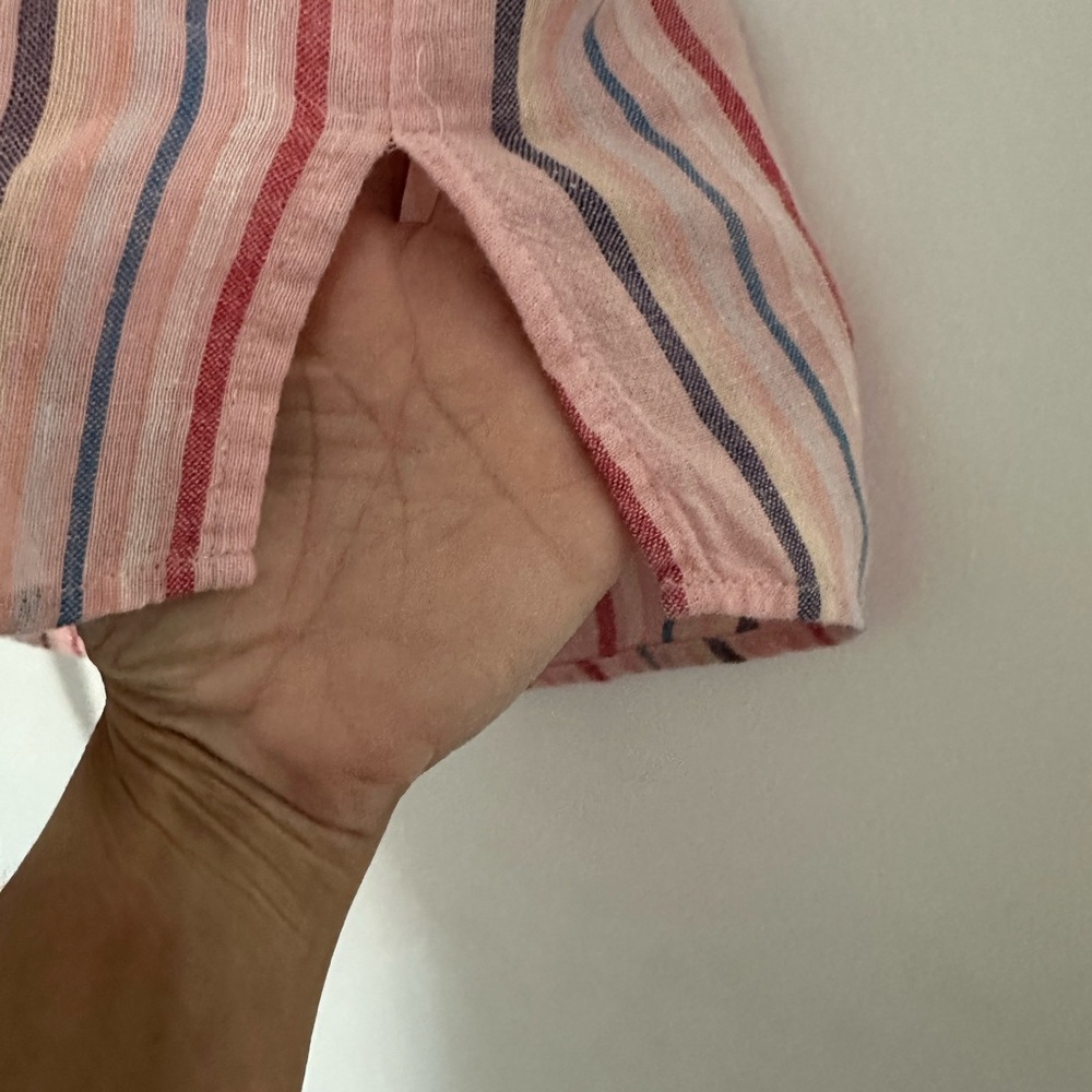 Striped Button-Up Tie-Front Top - Picture 3 of 6